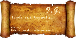 Izményi Gergely névjegykártya